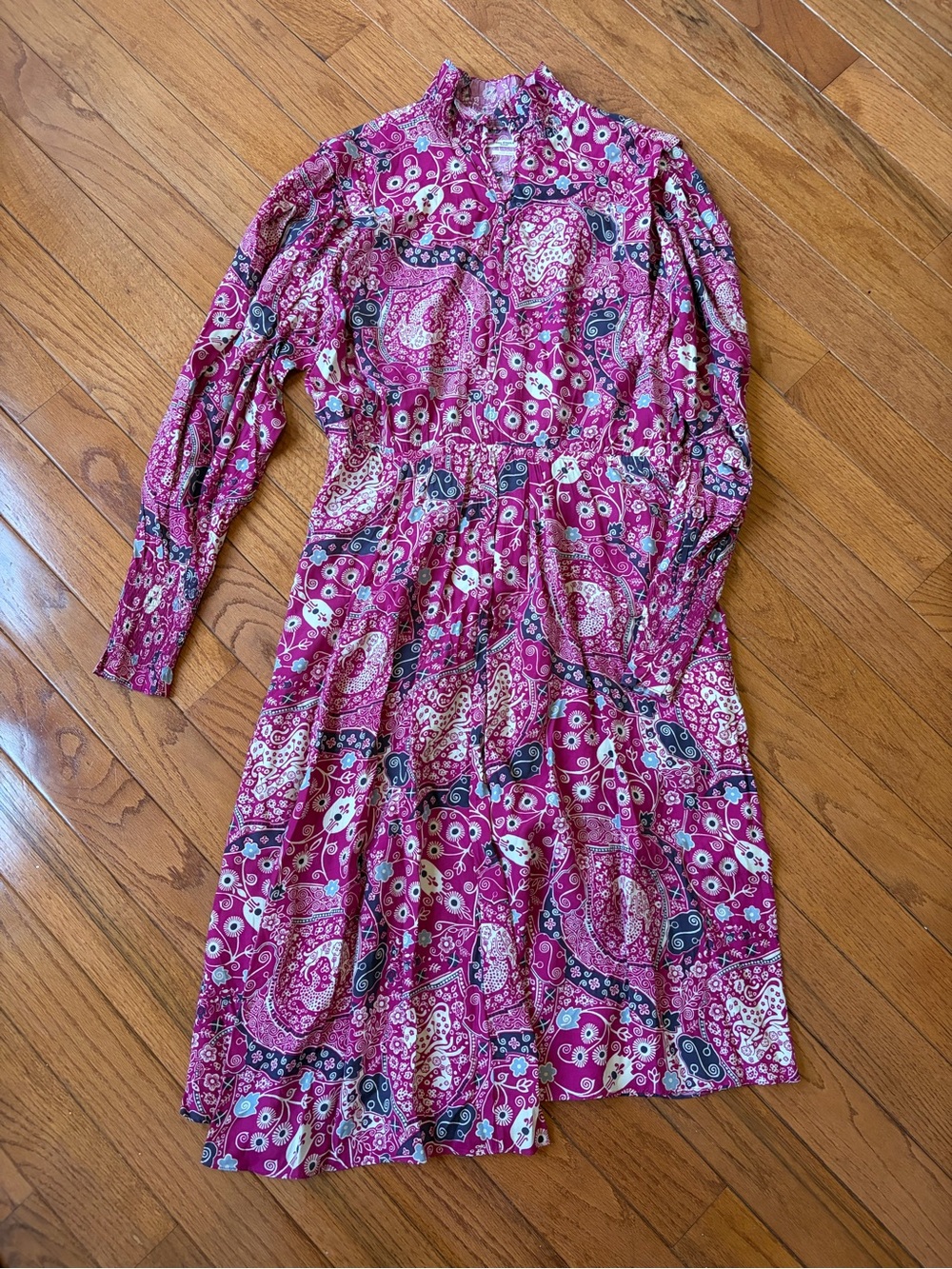 Isabel Marant Etoile Pink Paisley Peasant Dress